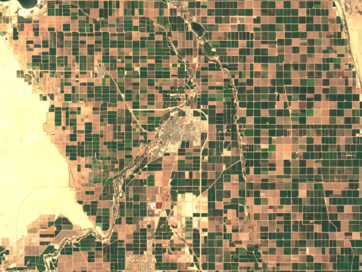 Widok z satelity na Brawley w Kalifornii