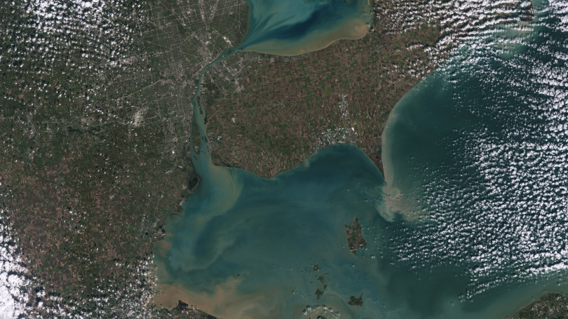 Detroit i jezioro Erie widziane z perspektywy satelity Landsat 9  / NASA / materiały prasowe 